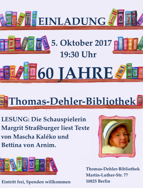 60 Jahre Thomas-Dehler-Bibliothek   Lesung mit Margrit Straßburger 