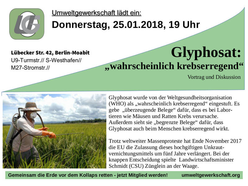 GLYPHOSAT "wahrscheinlich krebserregend"