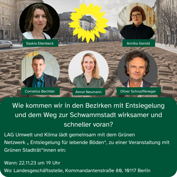 Wie kommen wir in den Bezirken mit Entsiegelung und dem Weg zur Schwammstadt wirksamer und schneller voran?