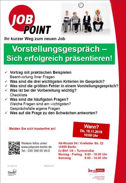 Infoveranstaltung: Vorstellungsgespräch - Sich erfolgreich präsentieren!