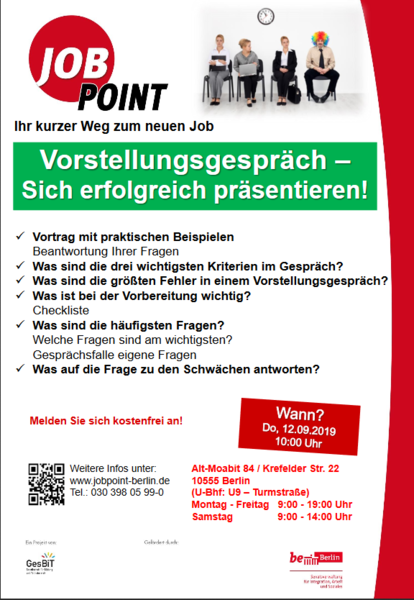 Infoveranstaltung: Vorstellungsgespräch - Sich erfolgreich präsentieren!