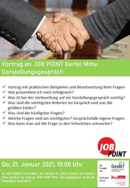 Online-Seminar: Vorstellungsgespräch - Sich erfolgreich präsentieren!