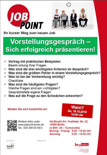 Infoveranstaltung: Vorstellungsgespräch - Sich erfolgreich präsentieren!
