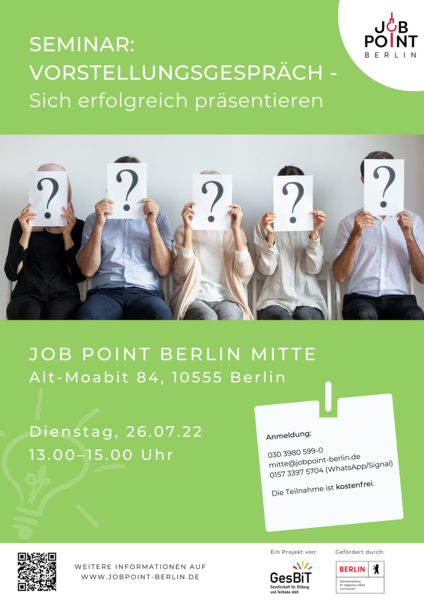 Seminar: Vorstellungsgespräch – Sich erfolgreich präsentieren!