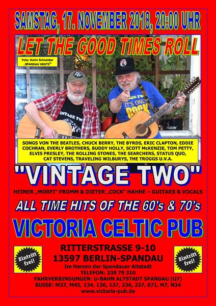 "Vintage Two" - All-Time Hits of the 60's & 70's - im "Victoria Celtic Pub"