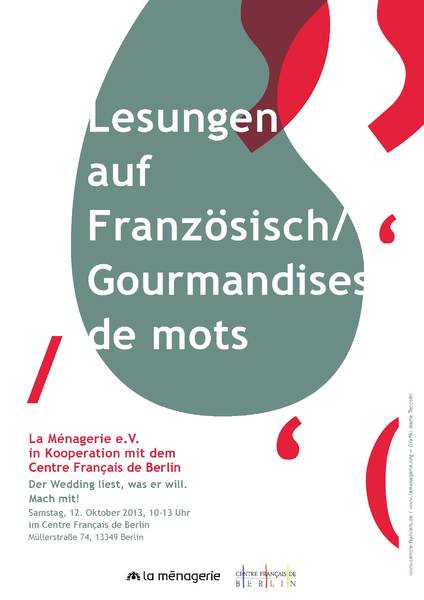 Weddinger Woche der Sprache_Lesungen auf Französisch - Gourmandises de mots