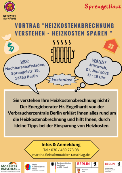 Infoveranstaltung "Heizkostenabrechnung verstehen - Heizkosten sparen"