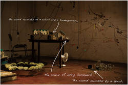 WAITING UNCERTAIN GREEN CIRCLE - AN INSTALLATION CREATED WITH SOUNDS, LIGHTS AND OBJECTS -