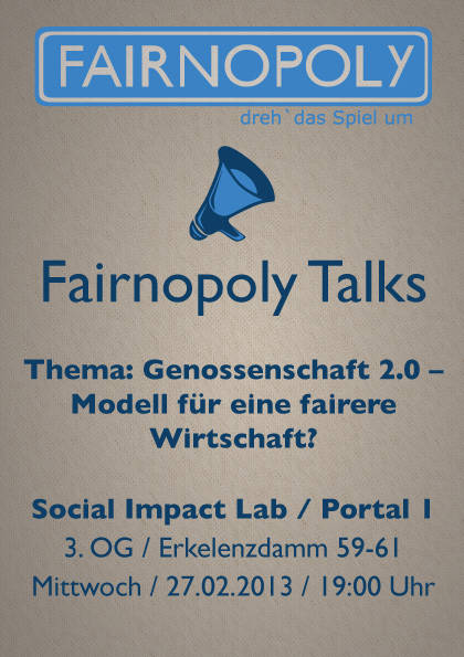 Fairnopoly Talks: Genossenschaft 2.0 - Modell für eine fairere Wirtschaft?