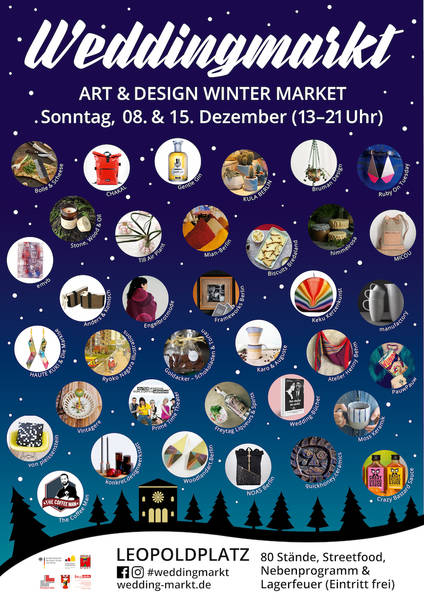 Weihnachtlicher Weddingmarkt: Kunst, Design, Streetfood & Lagerfeuer