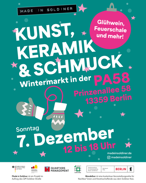 Cozy Wintermarkt in der PA 58 mit Live-Musik, Mitmachangebot & Stockbrot
