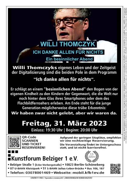 Willi Thomczyk "Ich danke allen für nichts" 