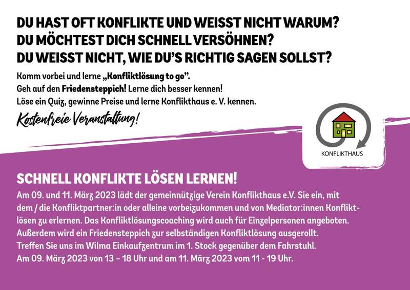 1x Konflikt lösen bitte! (auch Sa 11.3.)