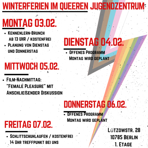 Winterferien-Programm im Queeren Jugendzentrum Berlin-Mitte