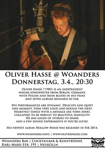 Konzert: Singer-Songwriter Oliver Hasse @ Woanders Bar, Neukölln