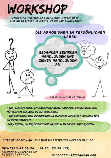 Erlebnis-Workshop: Gedanken bewirken Handlungen und ziehen Handlungen an