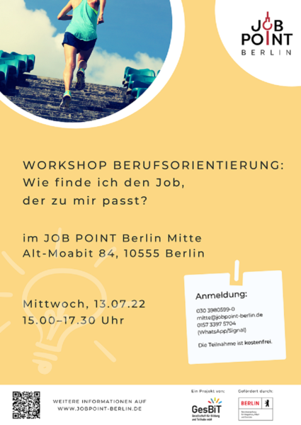 Workshop Berufsorientierung: Wie finde ich den Job, der zu mir passt?