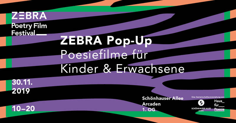 Pop-up-Store der Schönhauser Allee Arcaden wird Preview-Kino für das ZEBRA Poetry Film Festival  